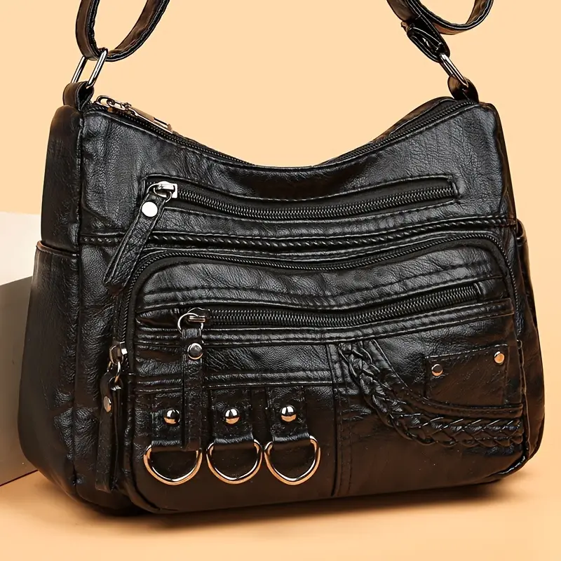 Braid Detail Crossbody Bag, Fashion Metal Decor Crossbody Bag, Women's ...