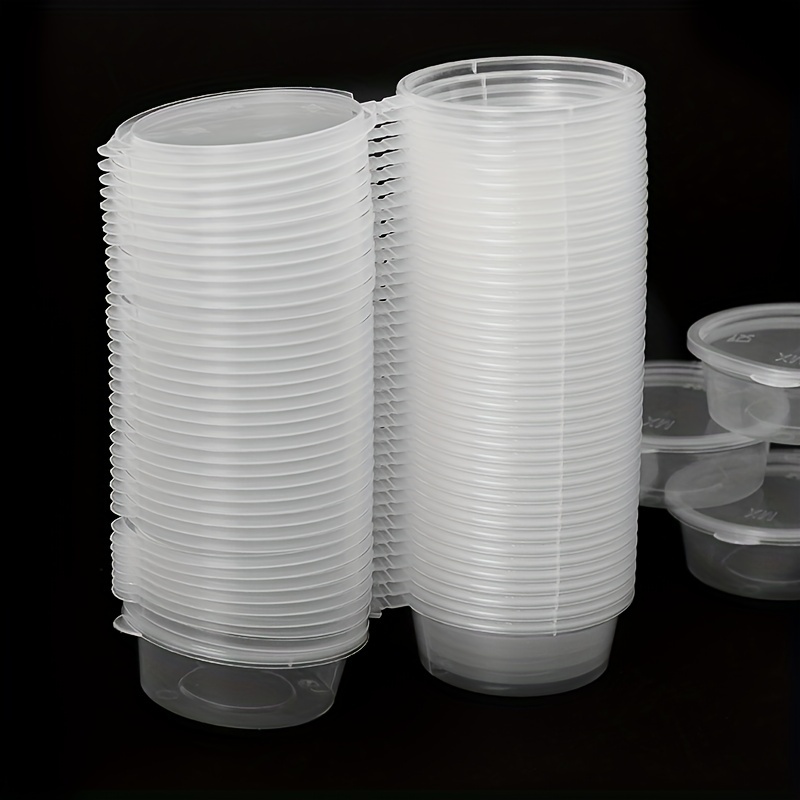 Disposable Sauce Cup with Lid Small Condiment Box Taste Take-Away Oil  Vinegar Pepper Plastic Cup with Lid - China Disposable Clear Plastic Sauce  Packing Cup Box, PP Pet Thicken Takeout Soy Sauce