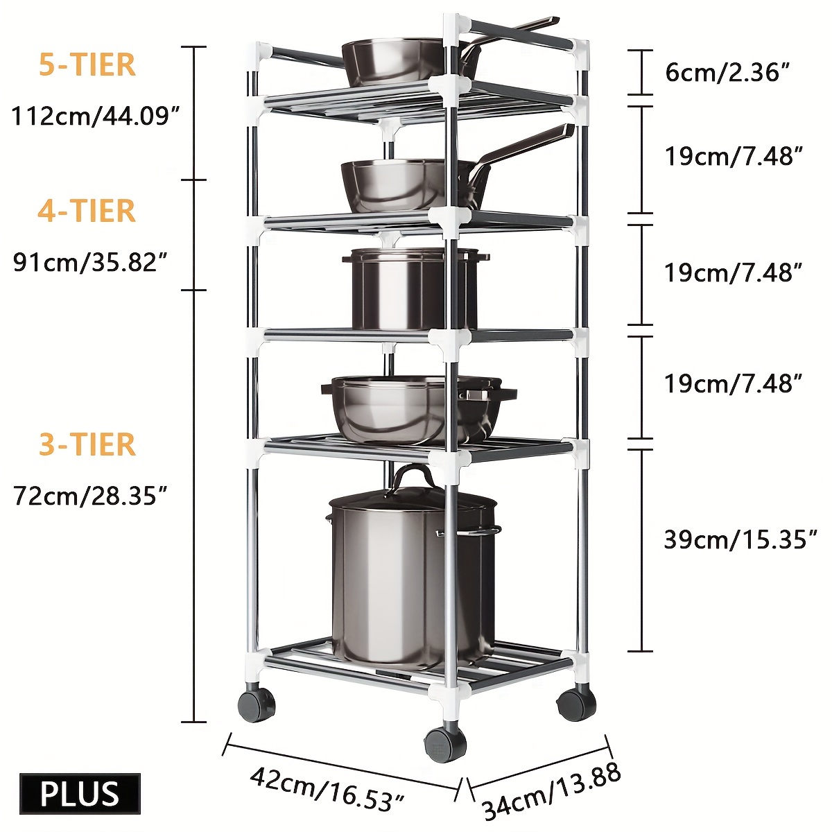 Kitchen Rack Storage Rack With Wheels Removable Trolley Oven