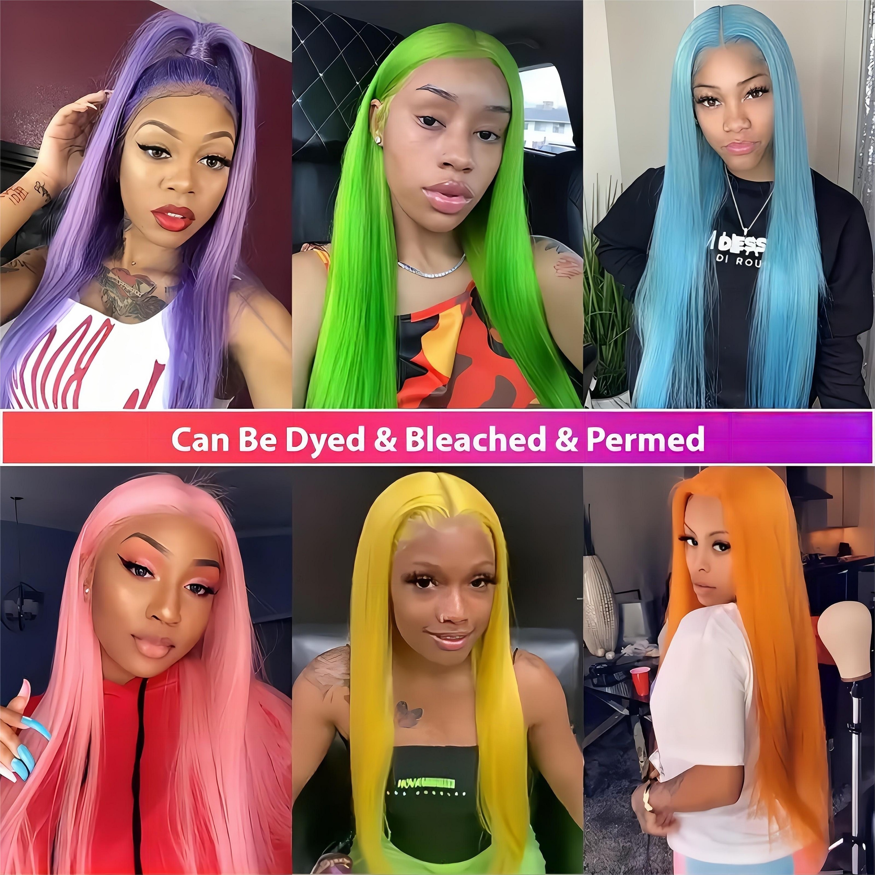 Pink Human Hair Wig Straight Barbie Doll Wigs 13x4 HD Lace Front Wigs 30  Inch Colored Wigs