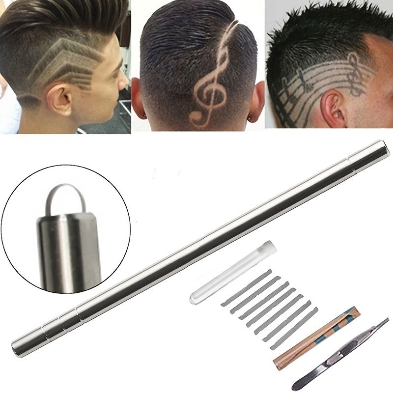 Hair Tattoo Engraving Pen Hairdressing Carving Pen Men's Hair Style Fine  Steel Razor Pen Hairdressing Razor Eyebrow Shaving Pen - Beauty & Personal  Care - Temu