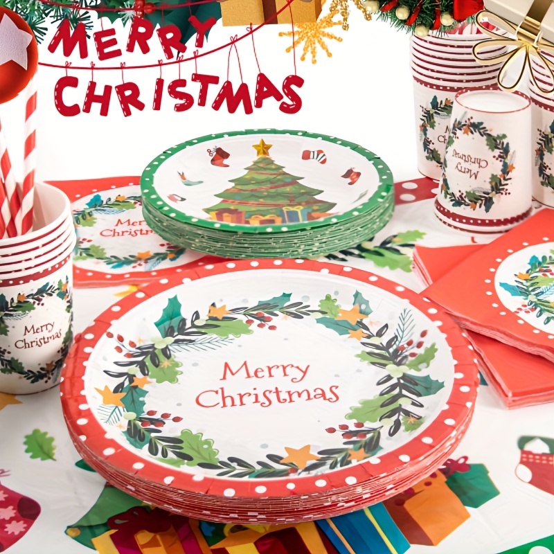 Christmas themed Party Gathering Disposable Paper Cups Table - Temu