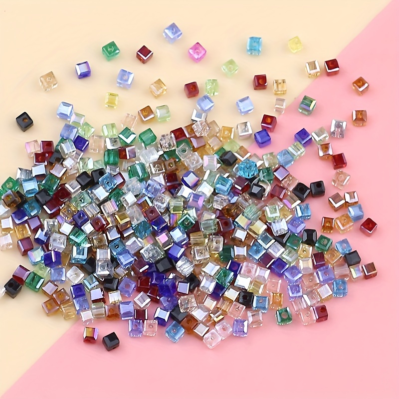 200 2mm Cube Beads, Cube Ab Color Glass Loose Beads, Bracelet, Necklace, Jewelry, Handmade Jewelry Additions
