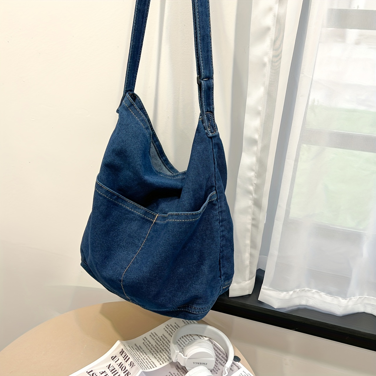 Casual Solid Color Messenger Shoulder Bag, All-match Crossbody Bag