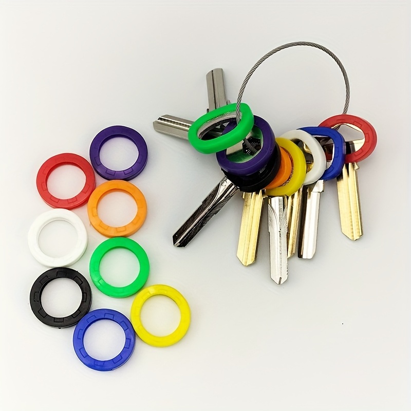 30 Stück Schlüsselkappen-Abdeckungen, Etiketten, Hausschlüsselabdeckungen,  farblich codierte Schlüssel-ID-Ringe, Schlüsselkappen-Schlüssel-Farbkennzeichnungsringe  in 10 verschiedenen Farben, perfektes Codierungssystem zum Markieren Ihrer  Schlüssel