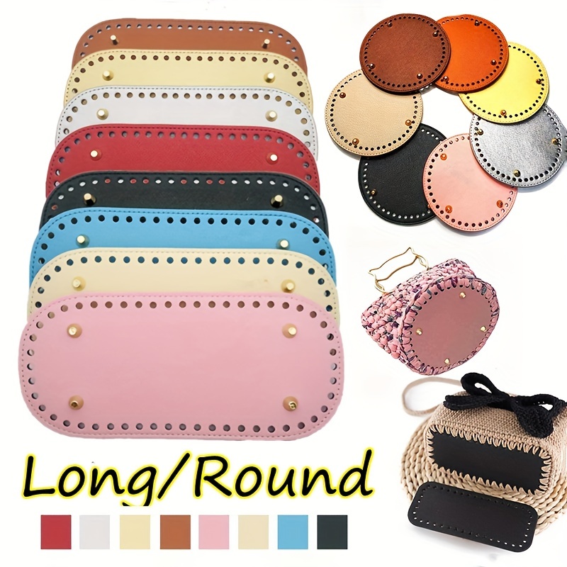 Crochet Bag Bottom with Straps with Holes PU Leather for DIY Making  Supplies
