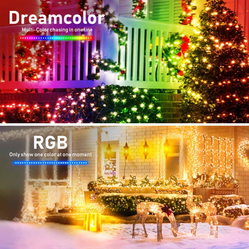 100/200led Rgb Linear Light Rgb Halloween Christmas String - Temu