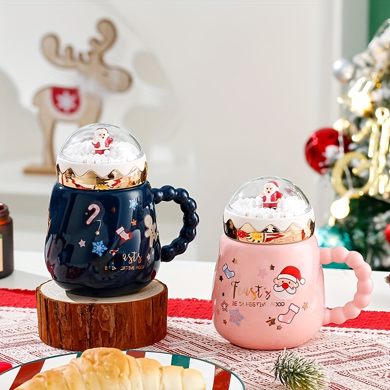 New Creative Christmas Cup High-value Ceramic Cup Mug Cartoon Water Cup  With Lid Coffee Cup Gift Box Set Christmas Decoration Halloween Drinkware,  Travel Accessories, Birthday Gifts - Temu Germany