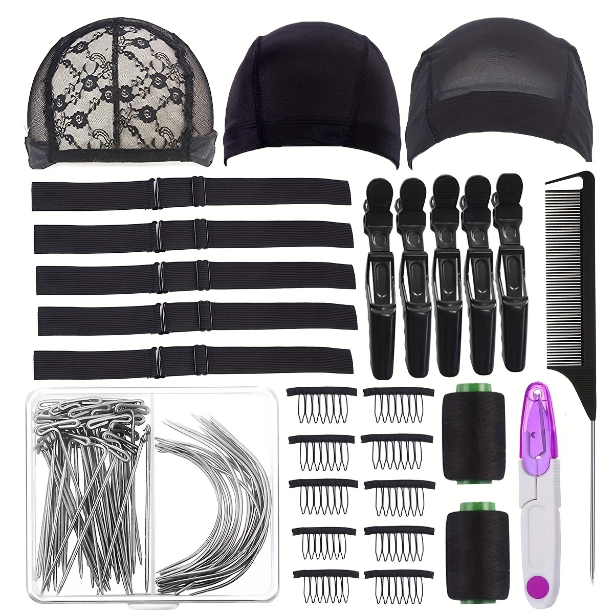 Wig Kit Diy Wig Tools Wig Accessories Adjustable Elastic - Temu