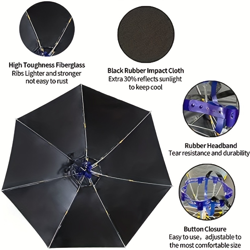 Folding Adjustable Upf 50+ Uv Protection Hands Free Umbrella - Temu