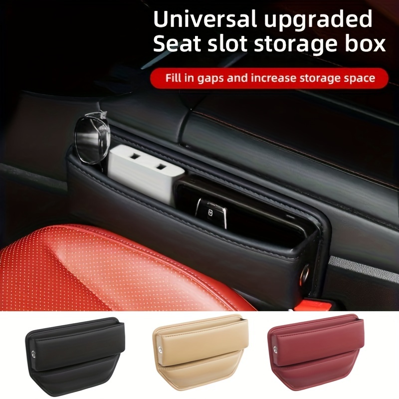 1x Car Console Side Seat Gap Filler Front Seat Organizer PU Leather  Accessories