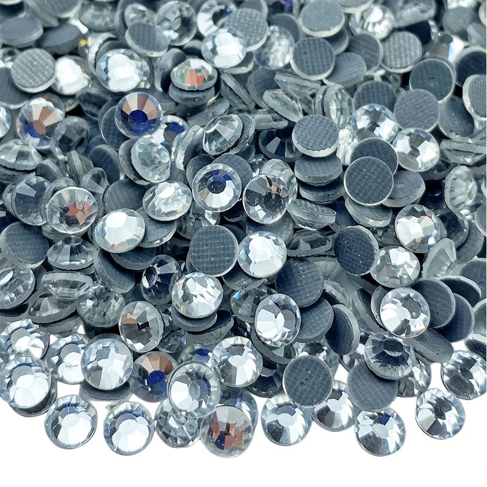  Towenm 1440PCS Hotfix Crystals Glass Rhinestone, Flatback Hot  Fix Round Gems Crystal Stones for Clothes Crafts (Jet Black, SS6 2MM)