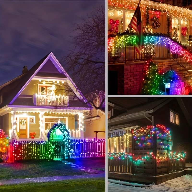 100LED Sound-Activated Christmas Lights with Remote and App Control