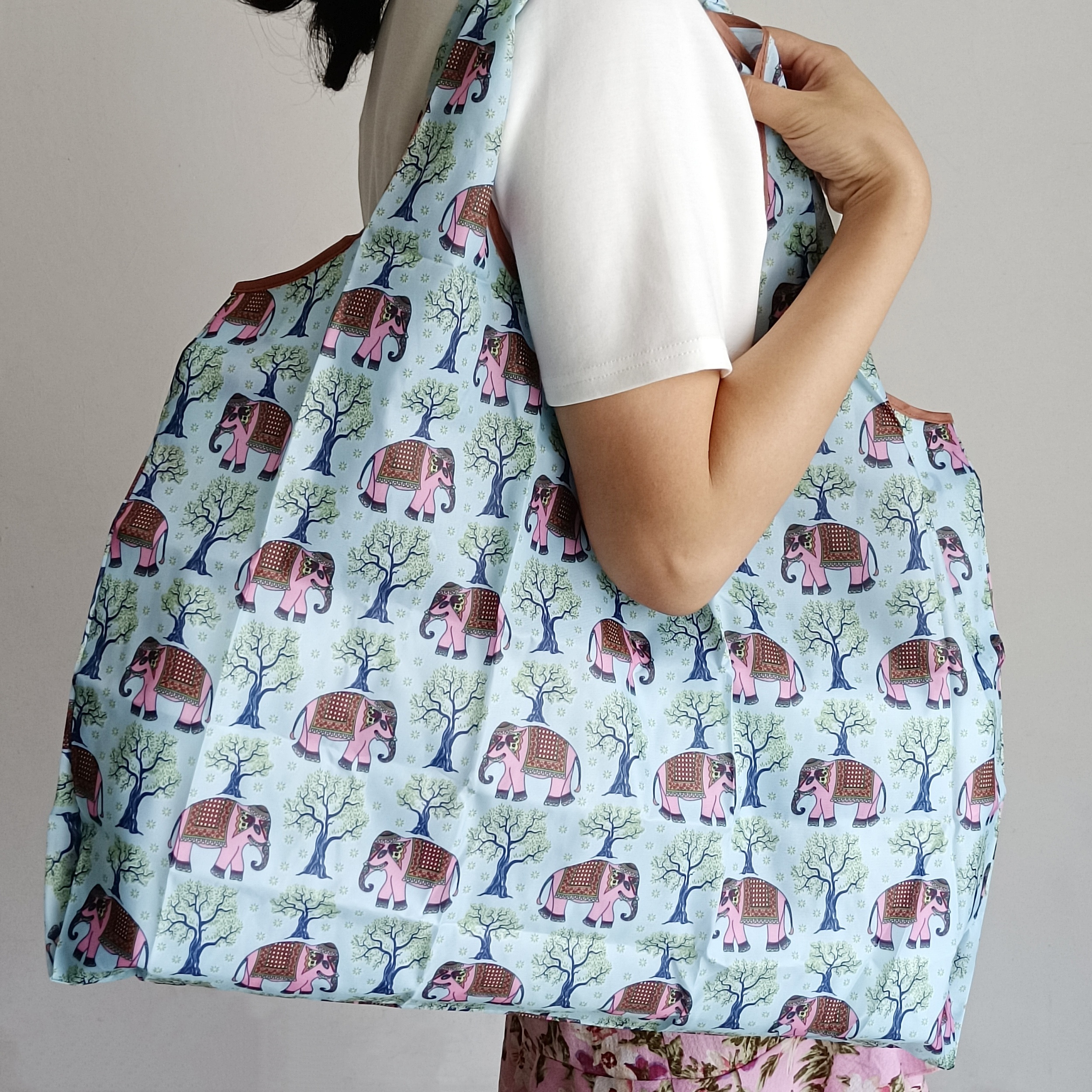 2pcs Cartoon Cat Shoulder Bag Large Capacity Foldable Eco-Friendly Shopping Bag