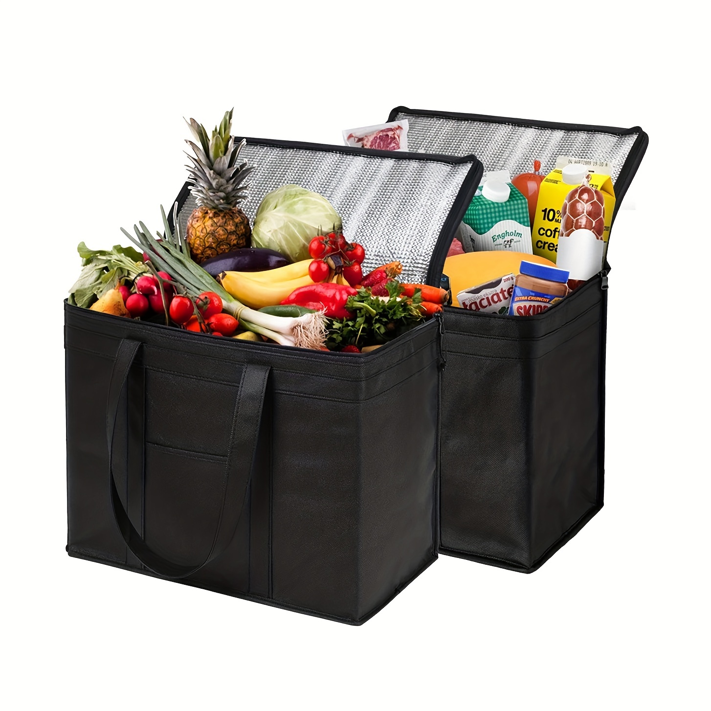 10 Extra-Wide Bottom Grocery Shopping Tote Bag