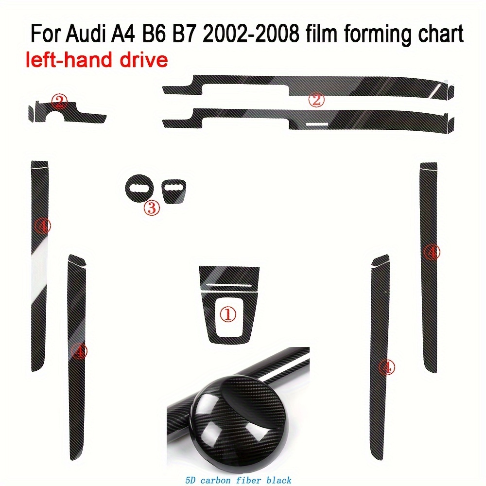 A4 B6 B7 2002-2008 Innenraum-zentralsteuerungstafel Türgriff  Kohlefaser-aufkleberaufkleber Auto-styling-zubehör - Auto - Temu Austria