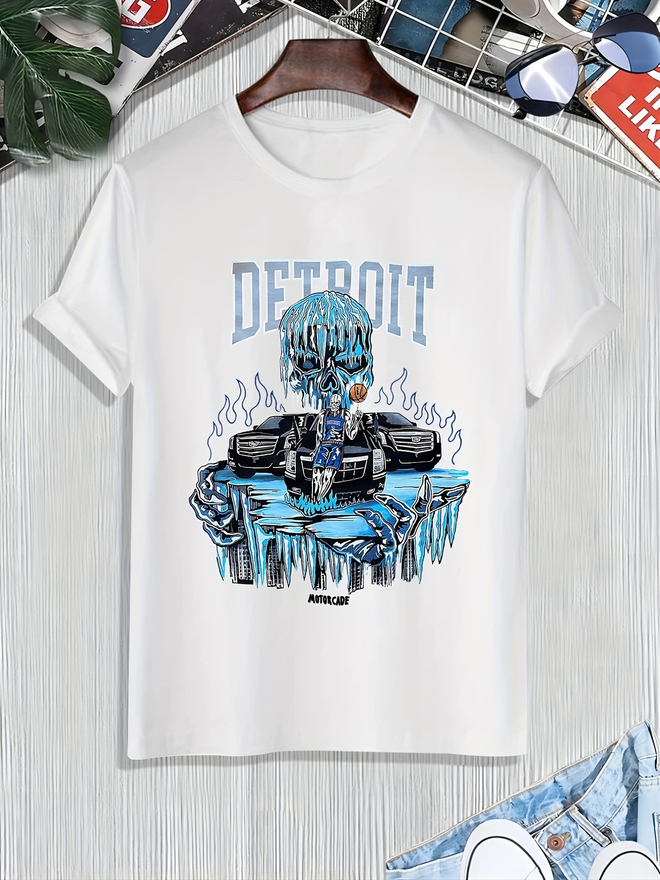 Detroit Lions Cotton Short Sleeve T- Shirt Gift Men All Size S to