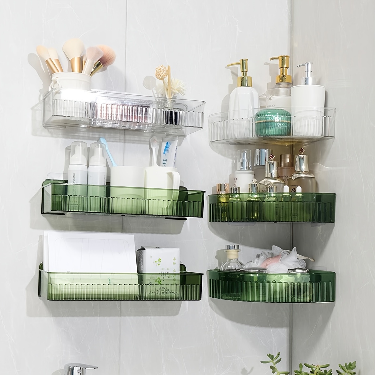 Bathroom Storage Rack Corner Shower Caddy Organizer Punch - Temu