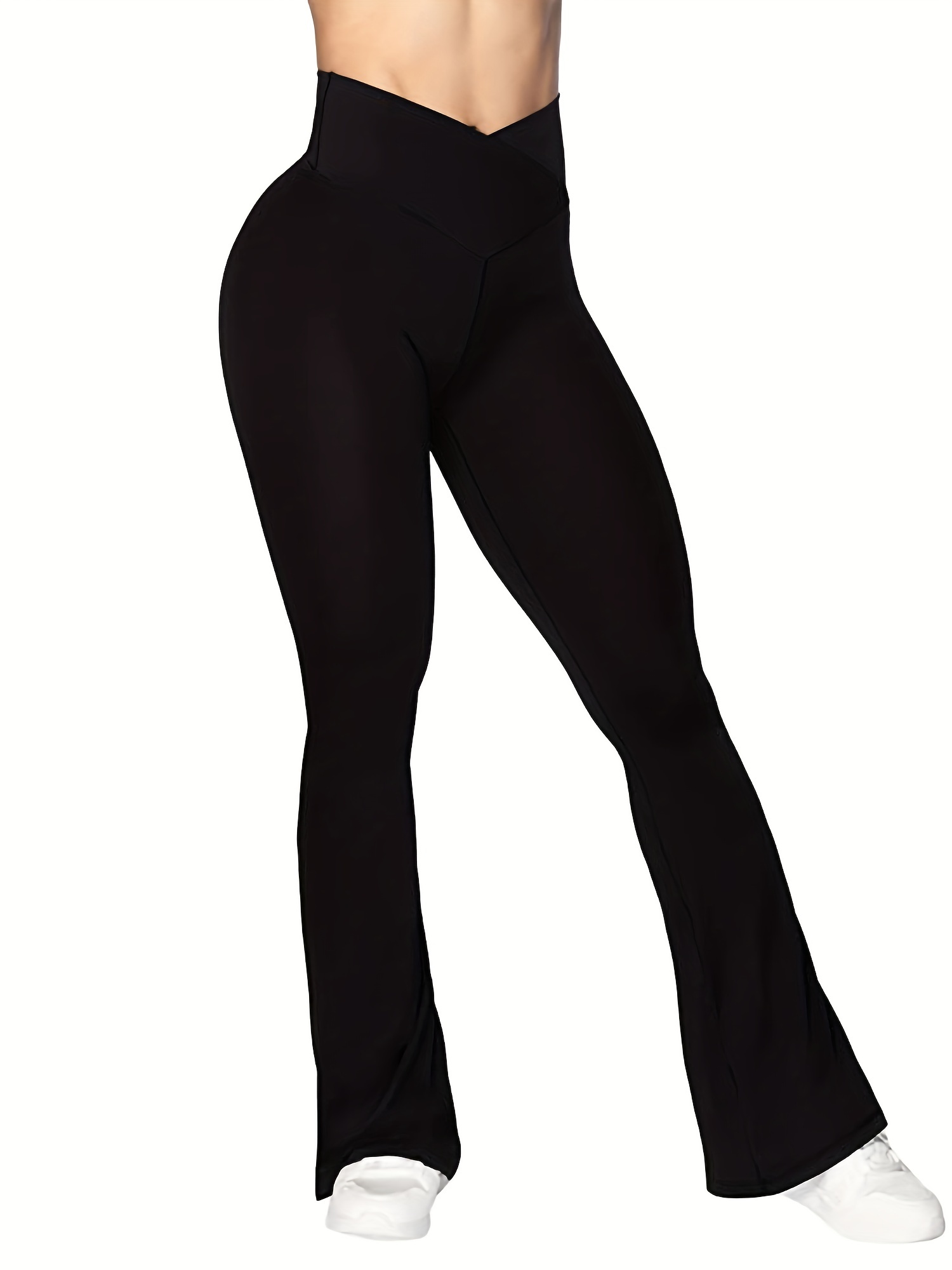 Women's Activewear: Crossover High Waisted Flare Leggings - Temu Canada
