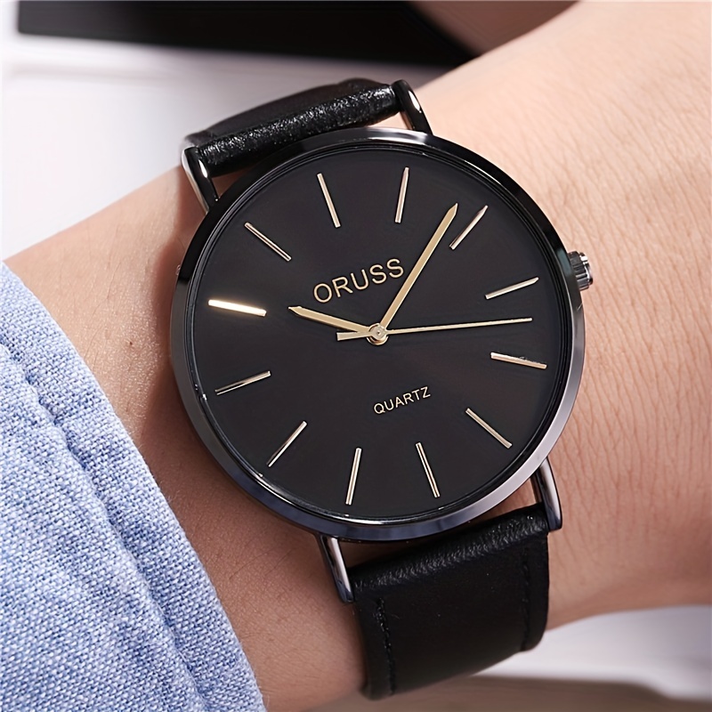 Student Ultra thin Wristwatch Black Steel Strap Sports - Temu