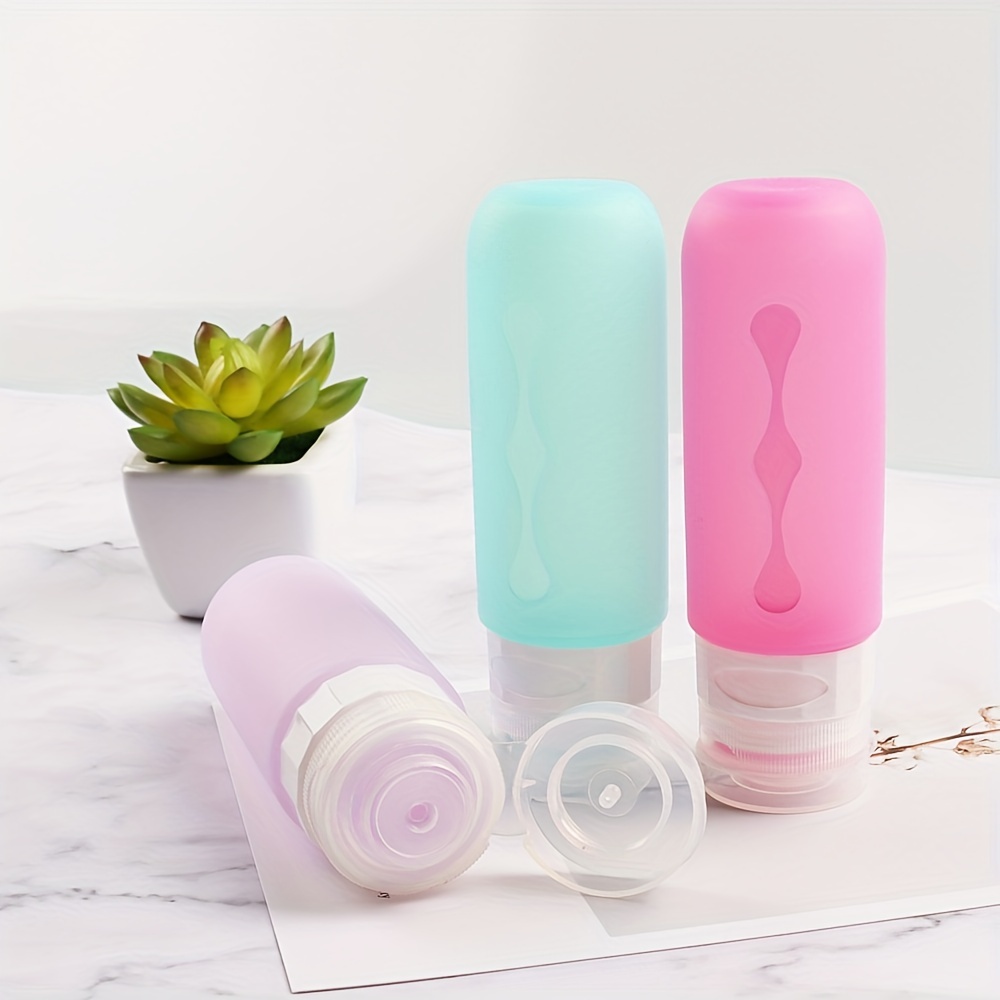 Silicone Travel Bottle Set 90ml Squeezable for Lotion Shampoo Soap