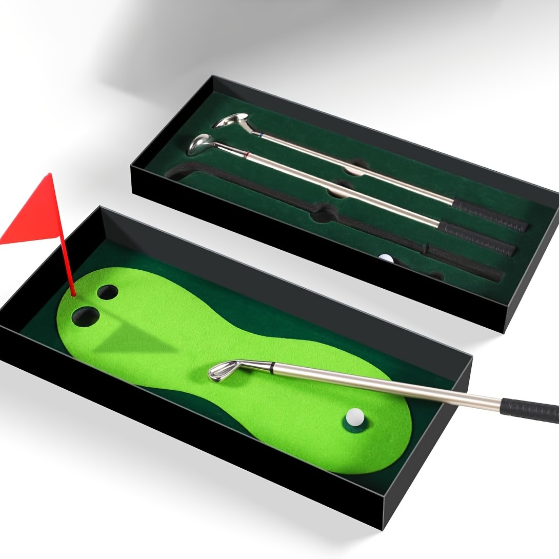 Golf Pen Set Mini Tabletop Golf Pen Gift Includes 3 Putter - Temu