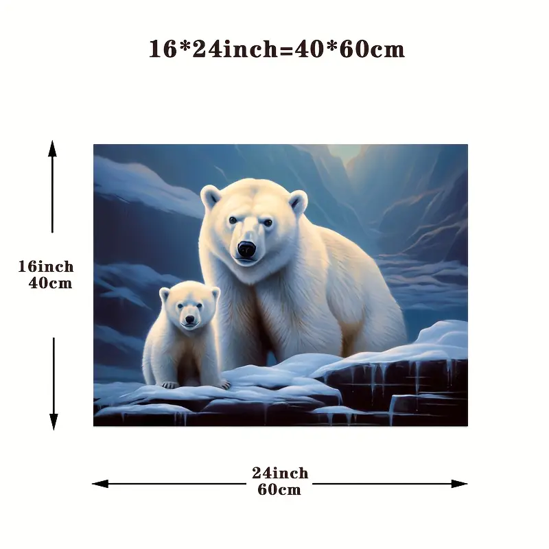 1pc Framed Animal Canvas Print Poster Arctic Polar Bear Canvas Wall Art  Artwork Wall Painting For Bathroom Bedroom Office Living Room Wall Decor  Home Decoration | Free Shipping For New Users | Temu