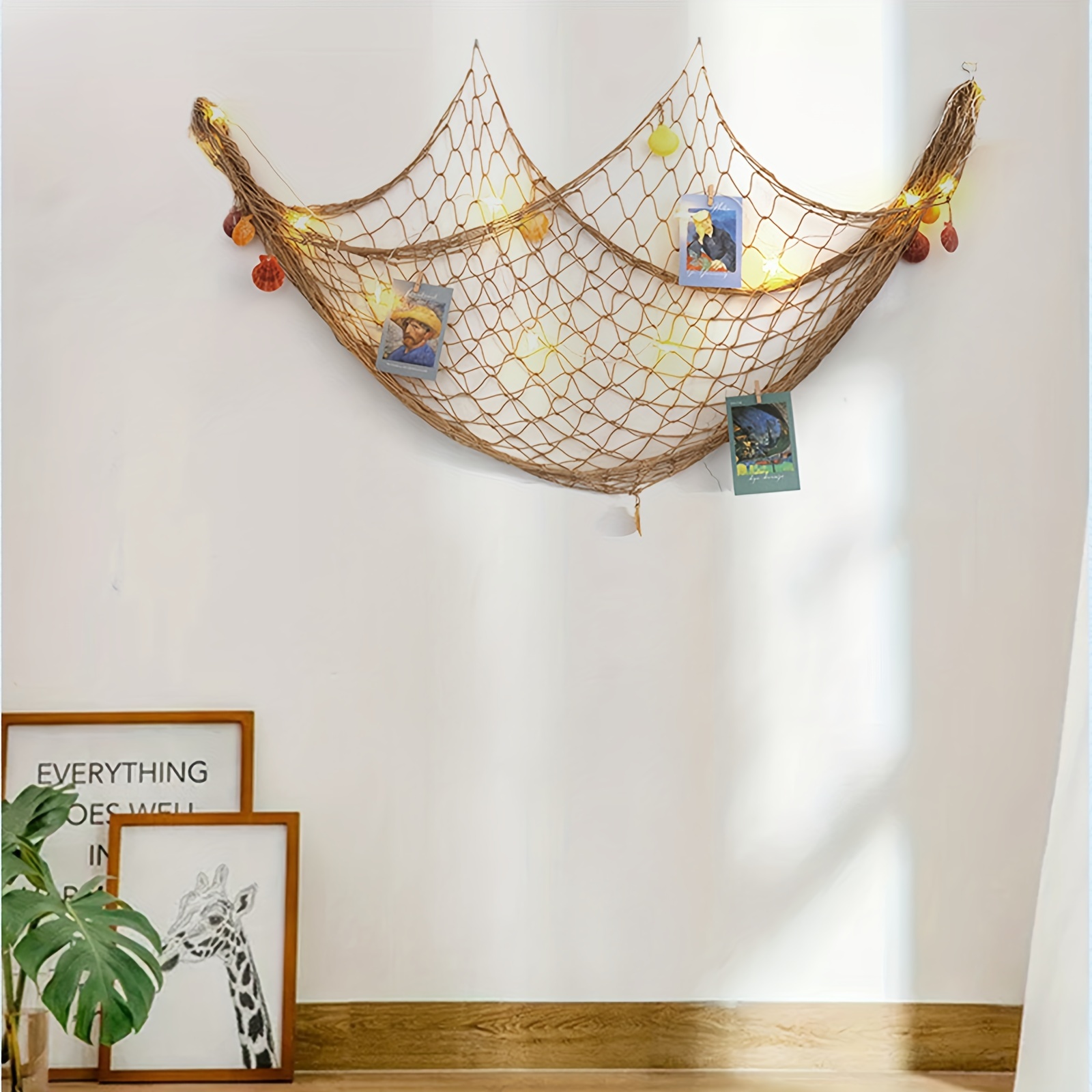 Fishing Net Beach Theme Decor Party Home Living Room Bedroom - Temu