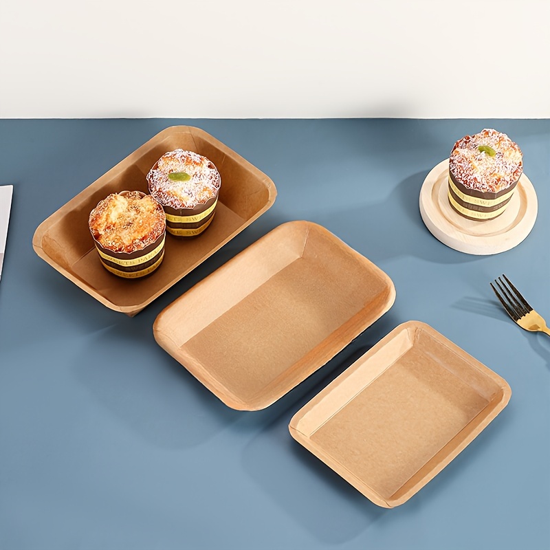 Rectangular Cake Tray White Paper Plates Disposable Dinner - Temu