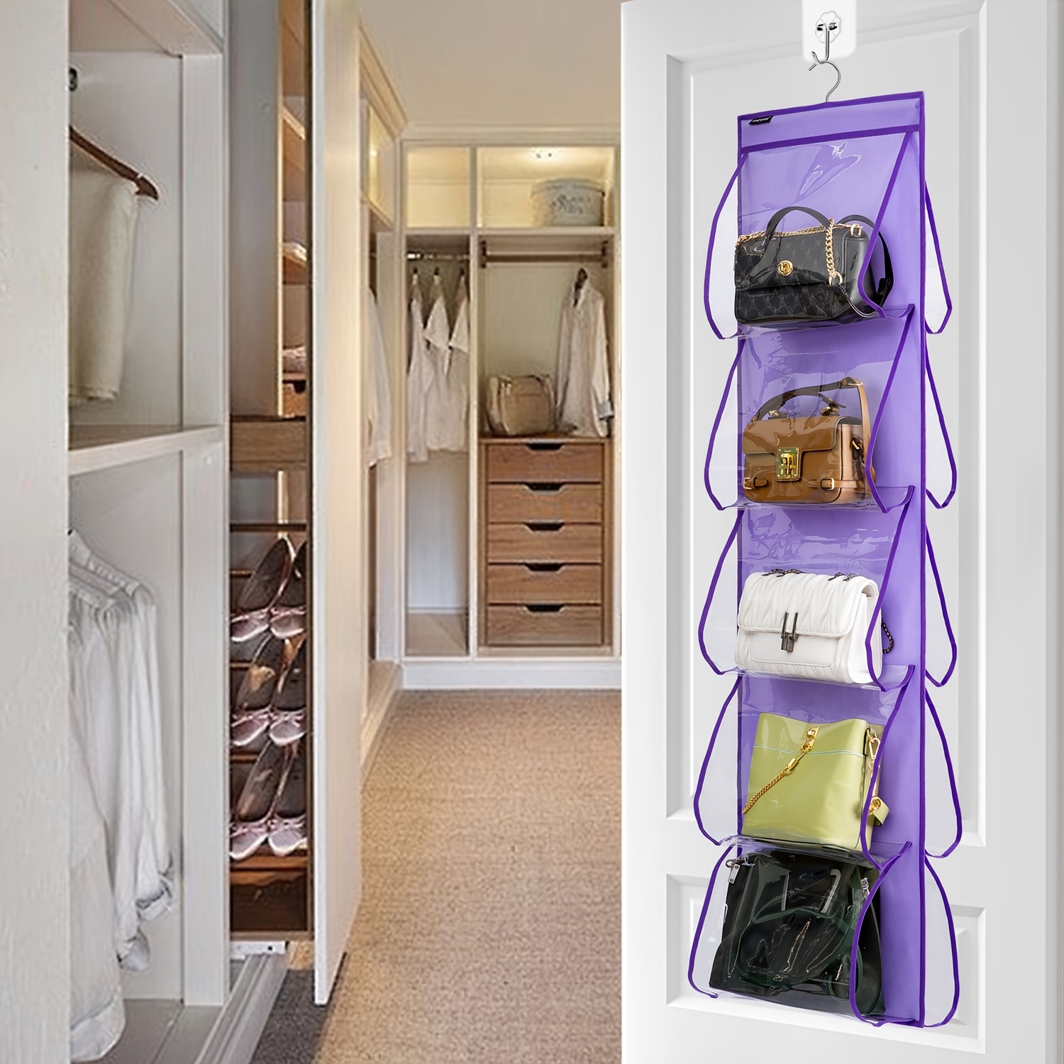 Double Sided Hanging Storage Bag  Double Sided Storage Bags Closet -  Double Handbag - Aliexpress
