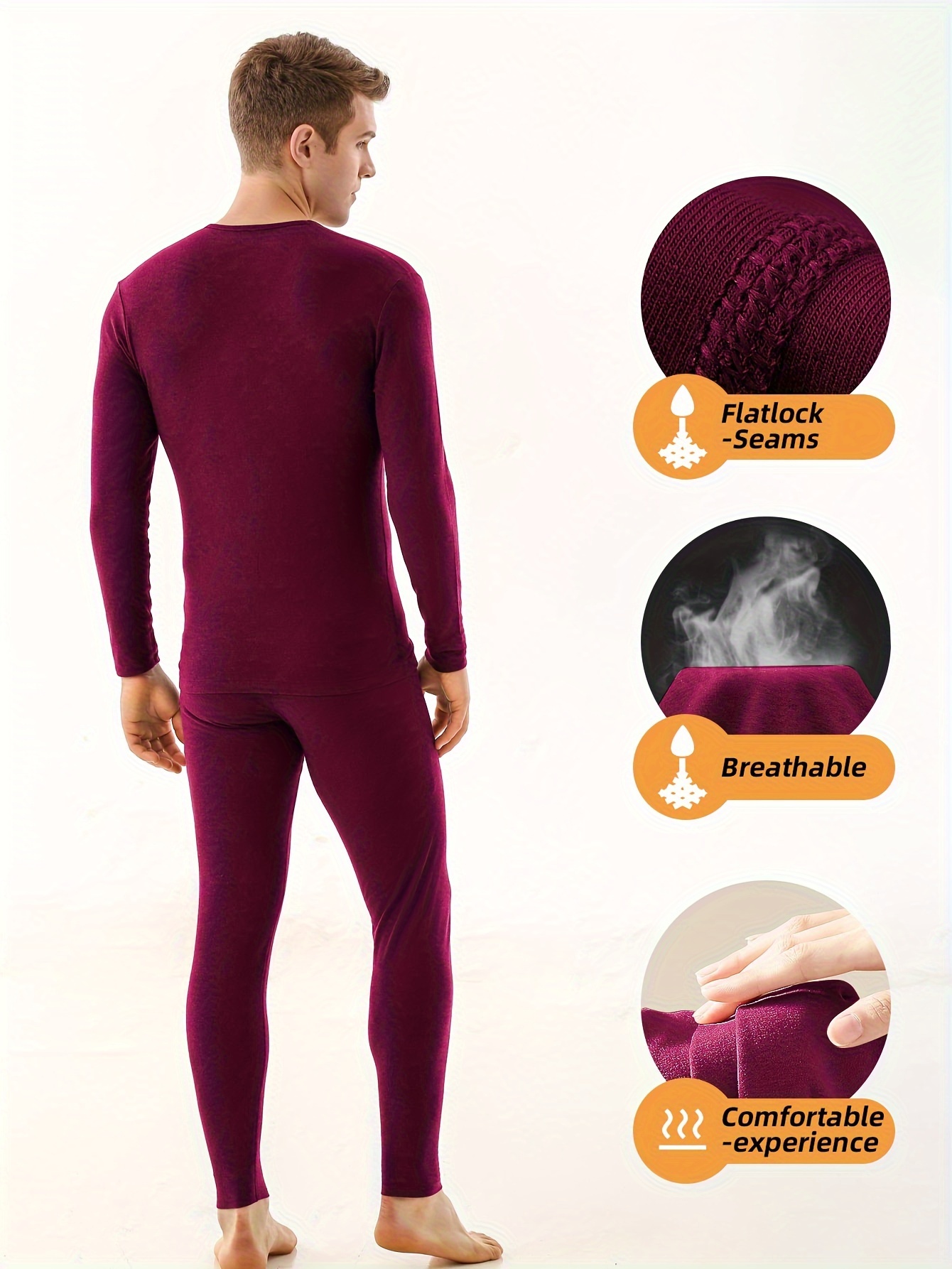 Men's Long John Thermal Underwear Base Layer Sets - Temu Canada