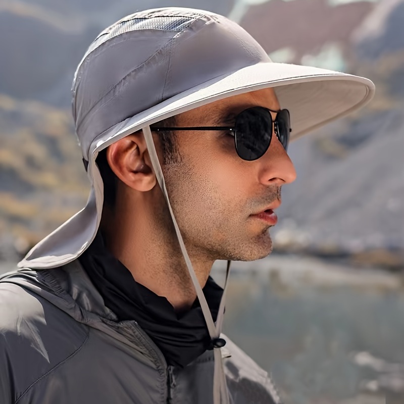Stay Protected In Style: Wide Brim Sun Screen Hat Neck Flap - Temu Canada