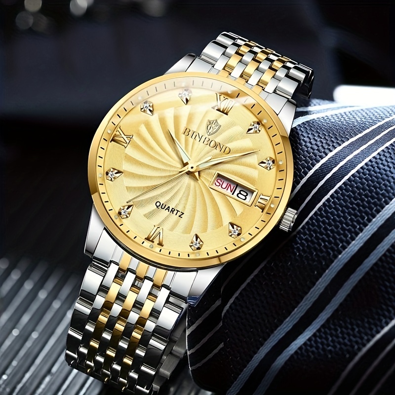 OLEVS Mens Automatic Watches Gold Silver Stainless Steel Watches