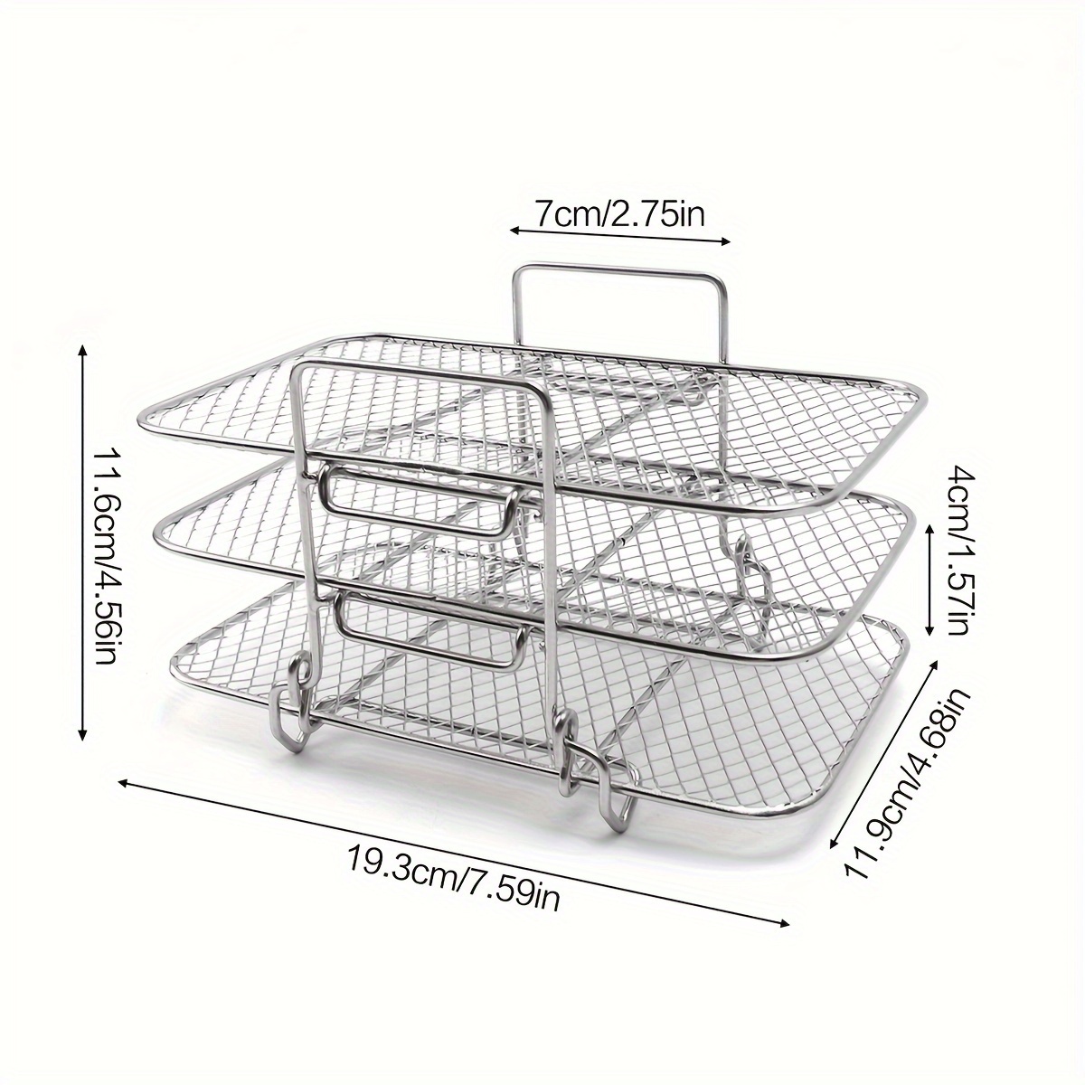 1pc Air Fryer Racks Three Layer Stackable Dehydrator Racks - Temu