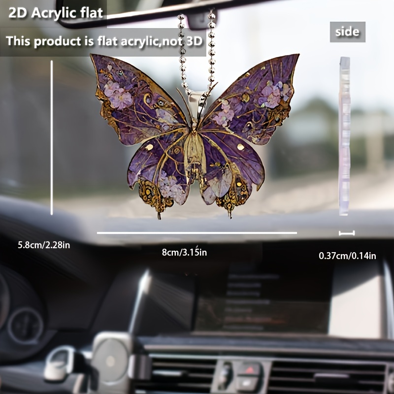 Purple Butterfly Car Interior Pendant Decoration Pendant - Temu