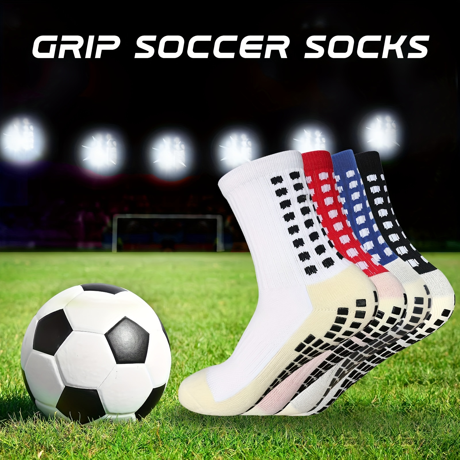 Unisex Football Socks, Comfy Breathable Cushioned Soft Non Slip