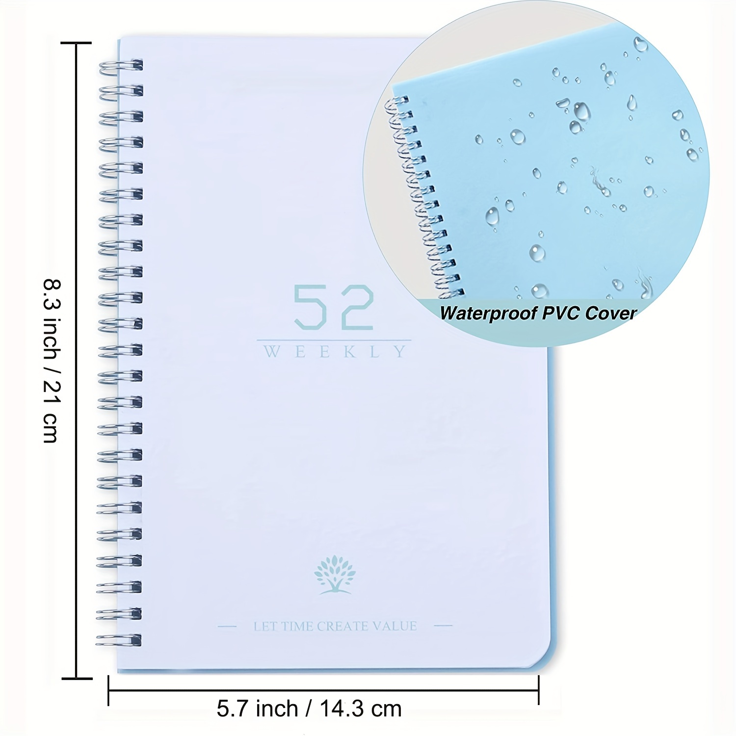 Weekly Planner Undated,PVC Hard Cover Agenda Planner Book with to-Do  List,Weely Goals,Habit Tracker, 5.5× 8.3 Inch for 52 Weeks Planning :  : Office Products