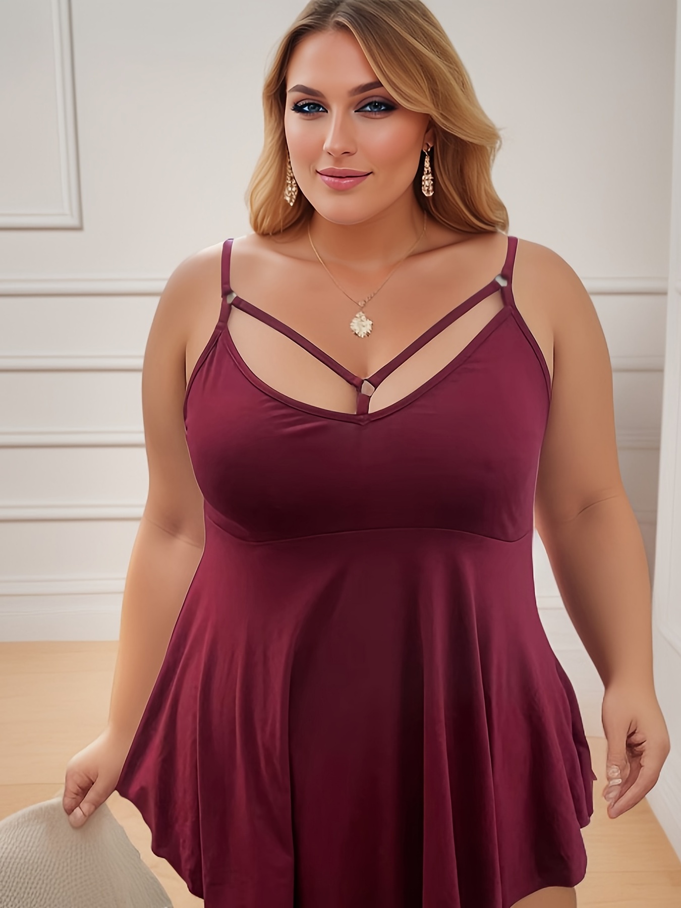 Women's Plus Size Strappy Seamless Natural Cami