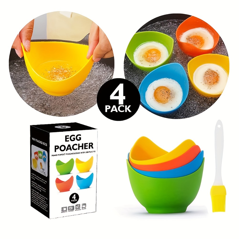 Egg Poacher - Silicone Egg Poaching Cups For Microwave or Stovetop