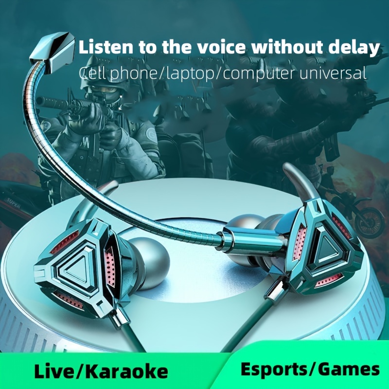 

Electric Race Game In-ear Wired Headphones Computer Mobile Game Computer Wire Control With Microphone