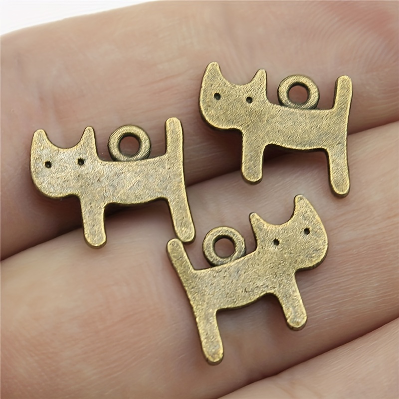 TEMU 20pz Ciondolo Gatto Vintage per Collana, Braccialetto e Orecchini Fai Da Te Accessori Gioielli Charm 14x12mm