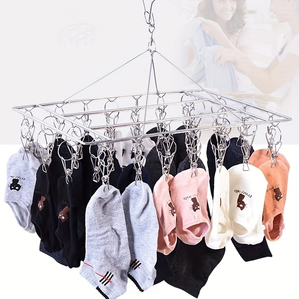 Foldable Stainless Steel Laundry Drying Rack Sock Underwear - Temu