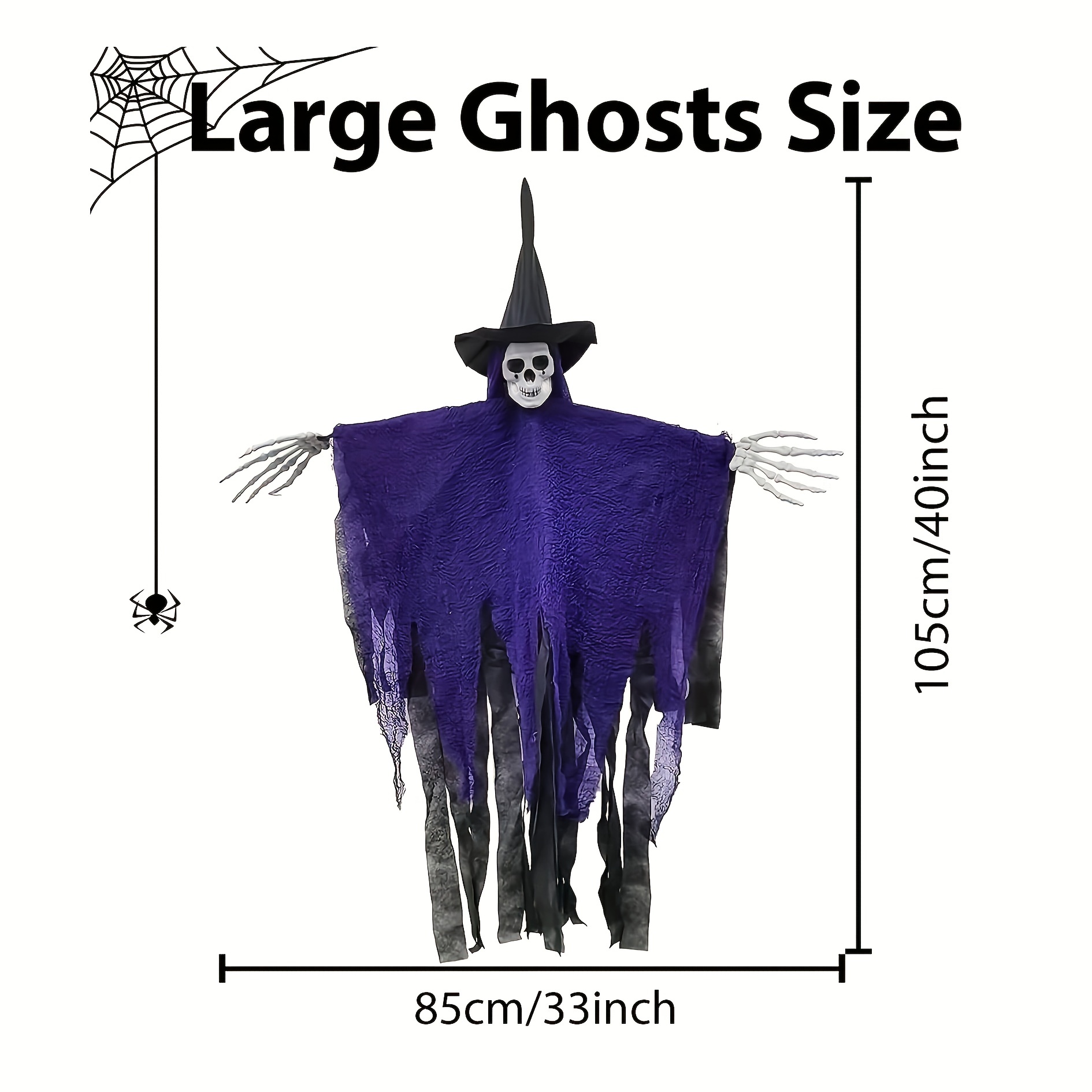 KATELUO Fantasma Halloween da Appendere con Luci LED, Fantasmi da Appendere Halloween Decorazioni Casa e Esterno, Decorazione Fantasma per Prati, Terrazza, Patio, Giardino