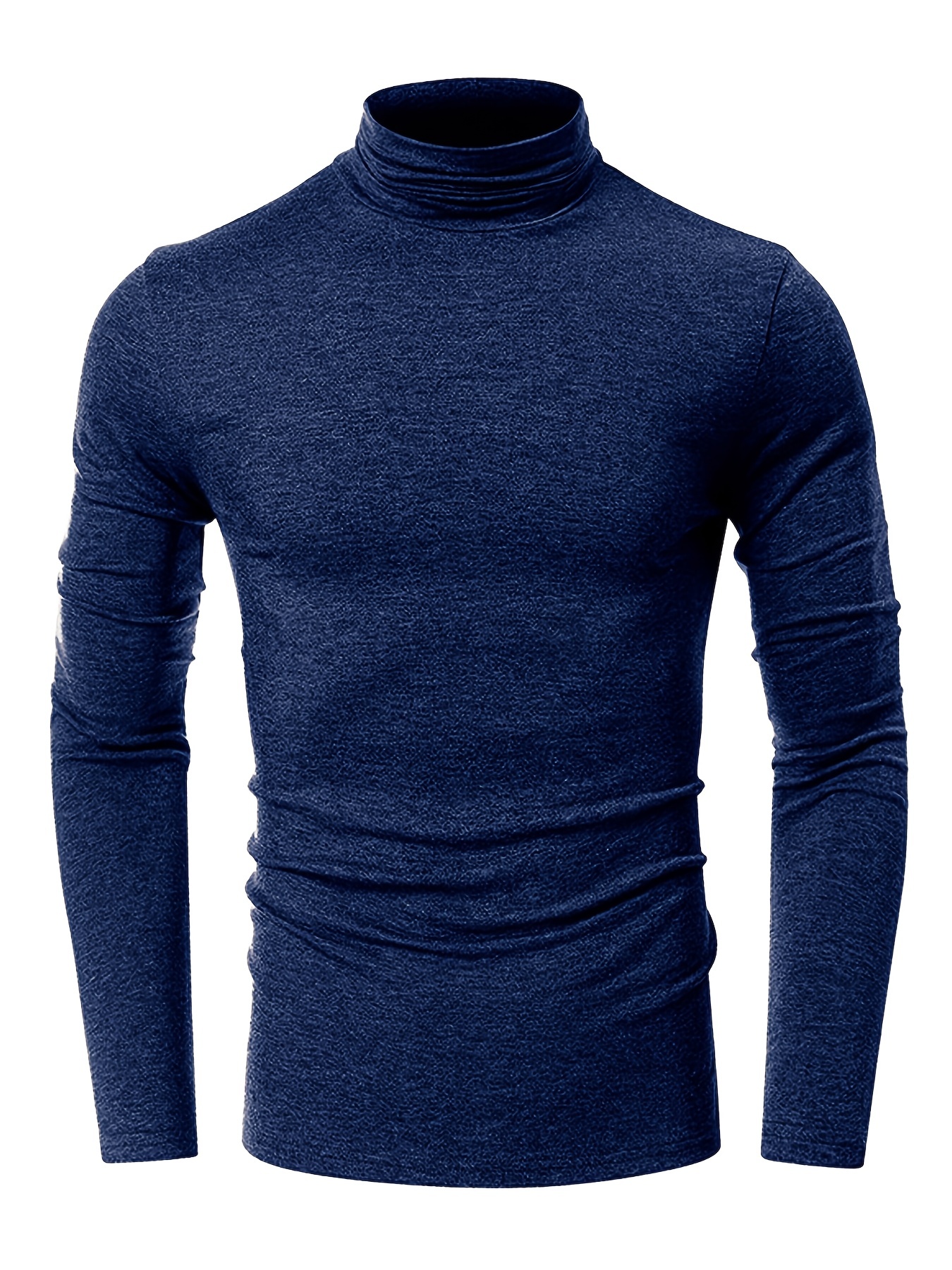 Camiseta de lana merino de manga larga con cuello alto para hombre -   México