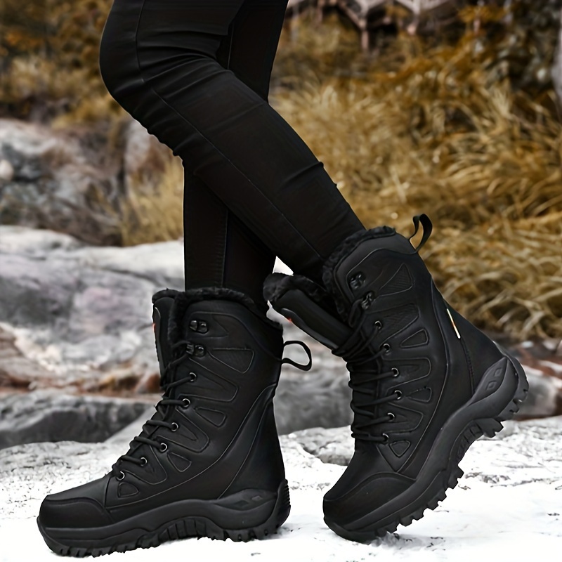 Botas De Nieve Para Hombre, Botas Antideslizantes Acogedoras De Lana  Cálida, Zapatos Cómodos De Felpa Para Senderismo Al Aire Libre, Zapatos De  Trekki