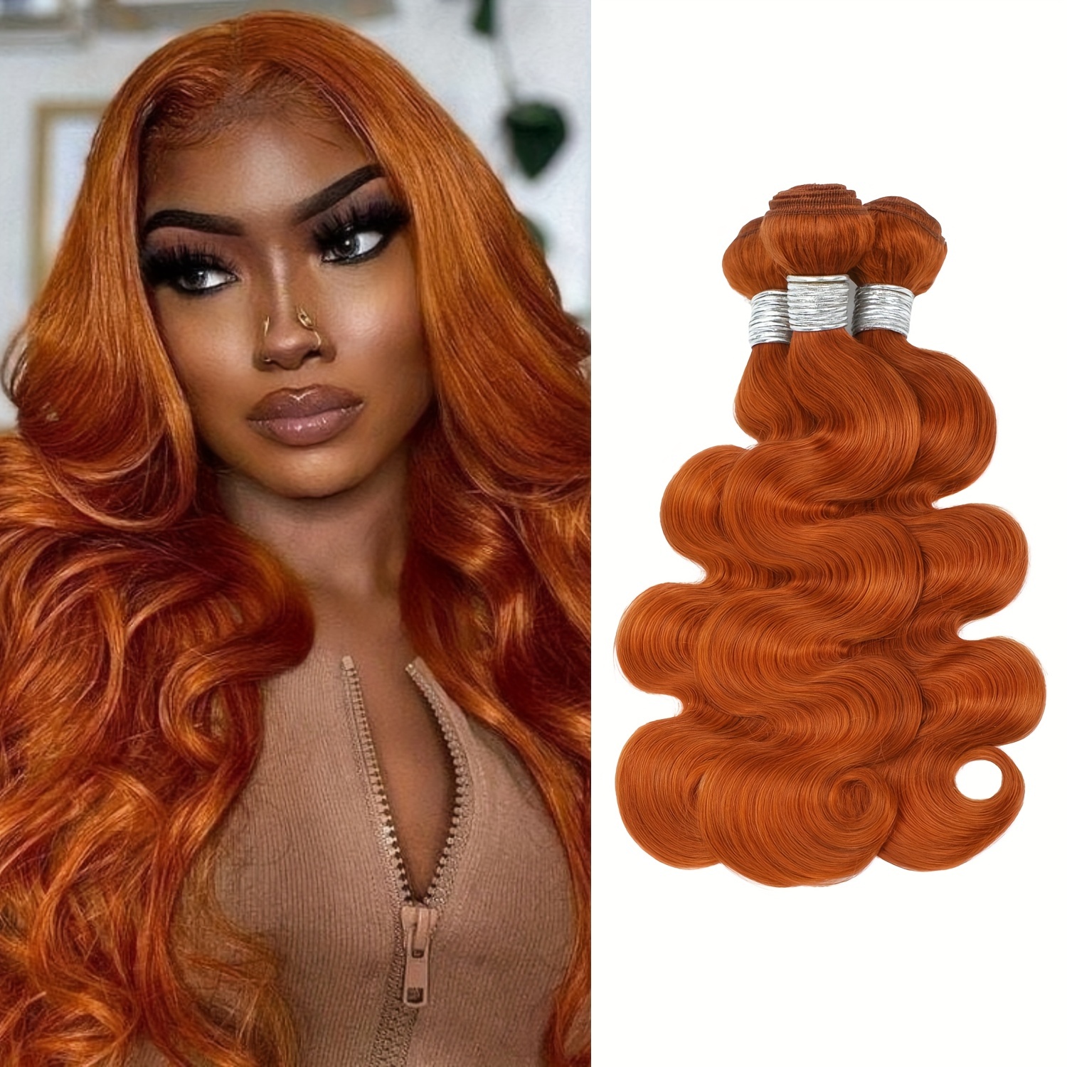 Bulk Human Hair For Braiding #350 Ginger Deep Wave