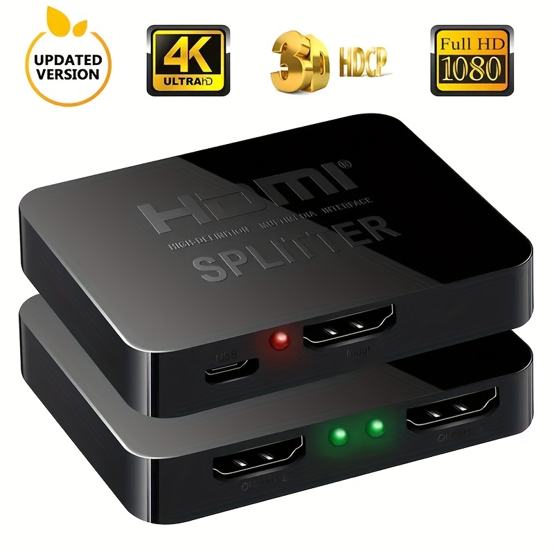 HDMI Switch 4k HDMI Splitter-GANA Aluminum Bidirectional HDMI Switcher,  HDMI Switch Splitter 1 in 2 Out or 2 in 1 Out, Manual HDMI Hub Supports HD  4K