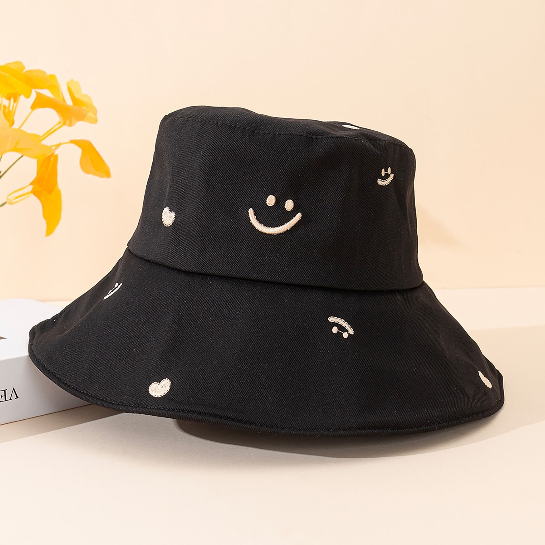 Women's Bucket Hat Smiling Face Heart Pattern Sun Hat - Temu