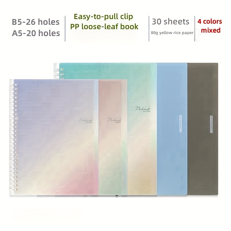B5/a5 Dotted Line Easy to pull Clip Pp Loose leaf Book - Temu