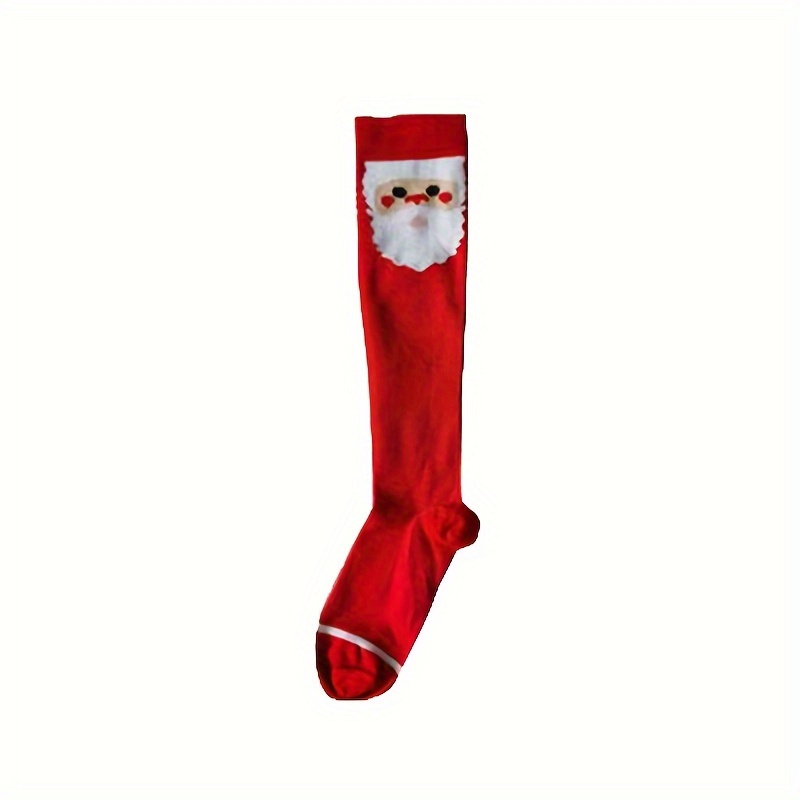 1pair Christmas Stockings Knee High Sports Socks Compression Socks